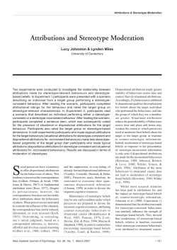 Attributions and Stereotype Moderation