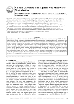 Calcium Carbonate as an Agent in Acid Mine Water Neutralization