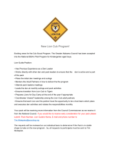 New Lion Cub Program!