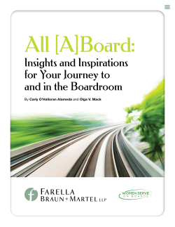 Insights and Inspirations for Your Journey to and in the Boardroom