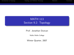 MATH 113 Section 9.2: Topology