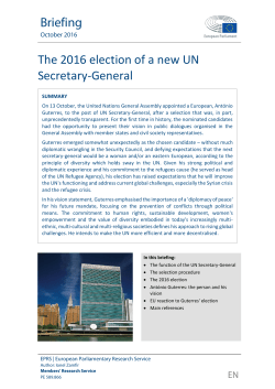 The 2016 election of a new UN Secretary-General