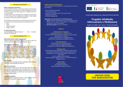 Progetto InfoMedia Informazione e Mediazione UNIFIED DESK FOR