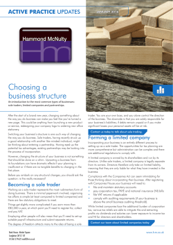 Choosing a business structure