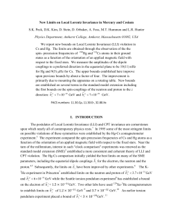 New Limits on Local Lorentz Invariance in Mercury and Cesium S.K.