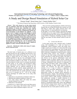 A Study and Design Based Simulation of Hybrid Solar Car