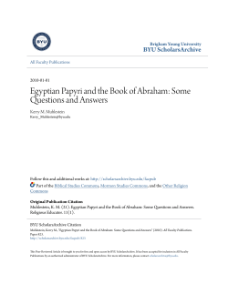 Egyptian Papyri and the Book of Abraham