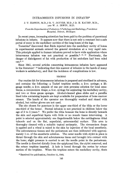 INTRAOSSEOUS INFUSIONS IN INFANTS* In recent years