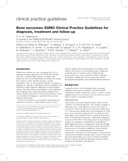 Bone sarcomas: ESMO Clinical Practice Guidelines for diagnosis