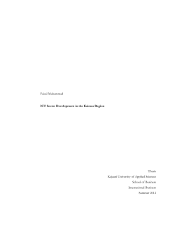 Faisal Muhammad ICT Sector Development in the Kainuu