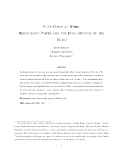 Restaurant Prices and the Introduction of the Euro