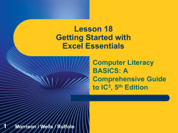 Lesson 18 Getting Started with Excel Essentials