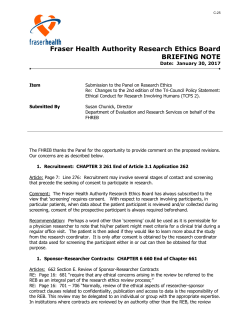 Fraser Health Authority REB