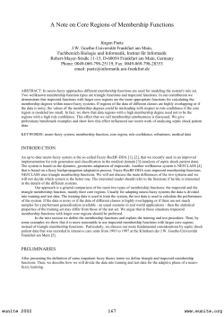 A Note on Core Regions of Membership Functions