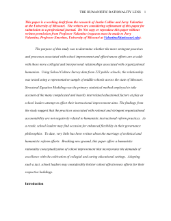 School Improvement through the Humanistic Rationality Lens 9-11