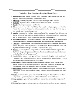 Great Plains, North Central Plains, Coastal Plains Vocab