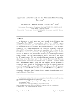 Upper and Lower Bounds for the Minimum Sum - Heudiasyc