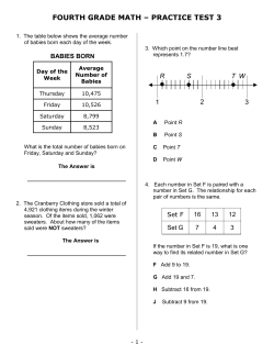 FOURTH GRADE MATH &ndash; PRACTICE TEST 3