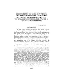 from butts to big macs&mdash;can the big tobacco litigation and nation