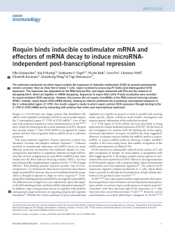 Roquin binds inducible costimulator mRNA and effectors of mRNA