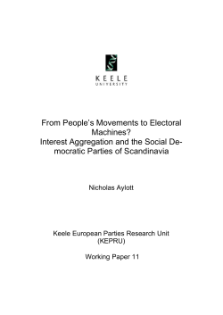 Interest Aggregation and the Social Democratic Parties of Scandinavia