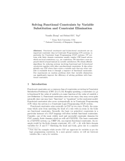 Solving Functional Constraints by Variable Substitution and