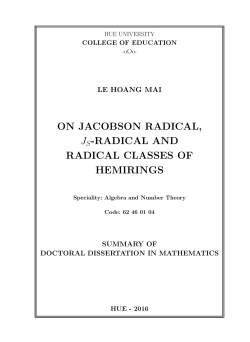 on jacobson radical, js-radical and radical classes of hemirings
