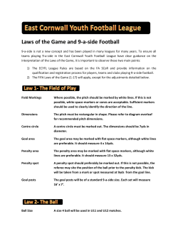 9 A-Side Rules - East Cornwall Youth Football League