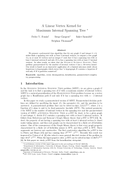 A Linear Vertex Kernel for Maximum Internal Spanning Tree &lowast;