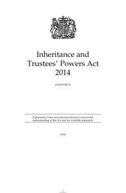 Inheritance and Trustees` Powers Act 2014