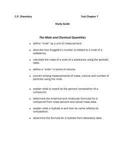 Review: Unit 8 Moles