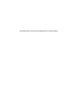 reading practices for indigenous literatures - MacSphere