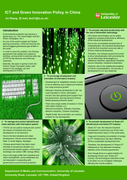 Shang, J - ICT and Green Innovation Policy in China (Poster by Jin)