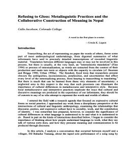 Collaborative Construction of Meaning in Nepal