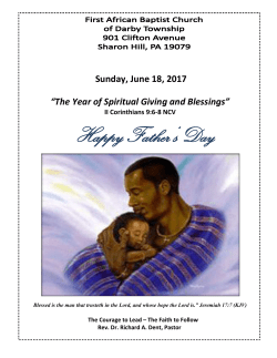 Sunday Bulletin - First African Baptist Church
