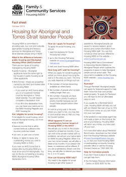 Housing NSW Register Information Fact Sheet