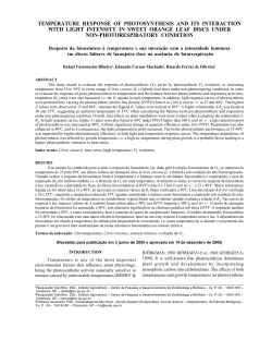 temperature response of photosynthesis and its interaction