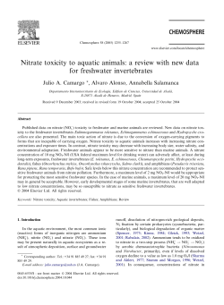 Nitrate toxicity to aquatic animals: a review with new data for