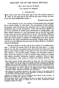 Military Use of the Space Shuttle