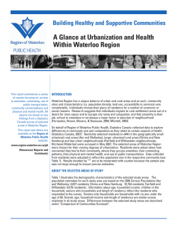 A Glance at Urbanization and Health Within Waterloo Region