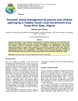 Domestic stress management by parents and children upbringing in