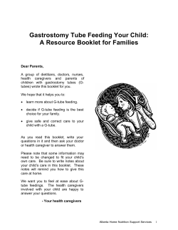 Gastrostomy Tube Feeding Your Child