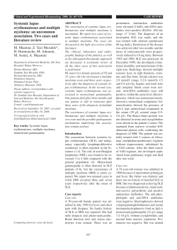 Systemic lupus erythematosus and multiple myeloma