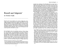 Russell and Sidgwick