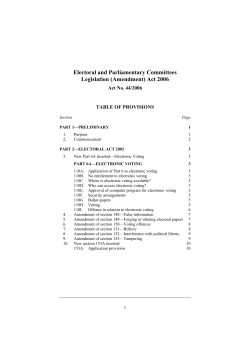 Electoral and Parliamentary Committees Legislation (Amendment