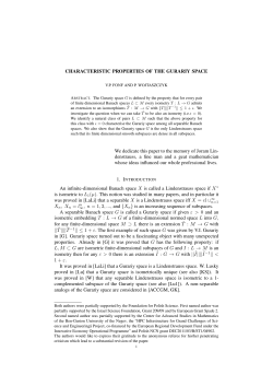 CHARACTERISTIC PROPERTIES OF THE GURARIY SPACE We