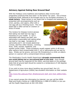 Advisory Against Eating Raw Ground Beef