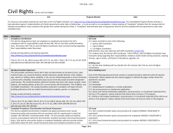 Civil Rights Consolidated Program Review Checklist (2016-17)