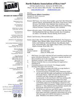January 27, 2016 - North Dakota Association of REALTORS