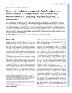 Conserved regulatory sequences in Atoh7 mediate non